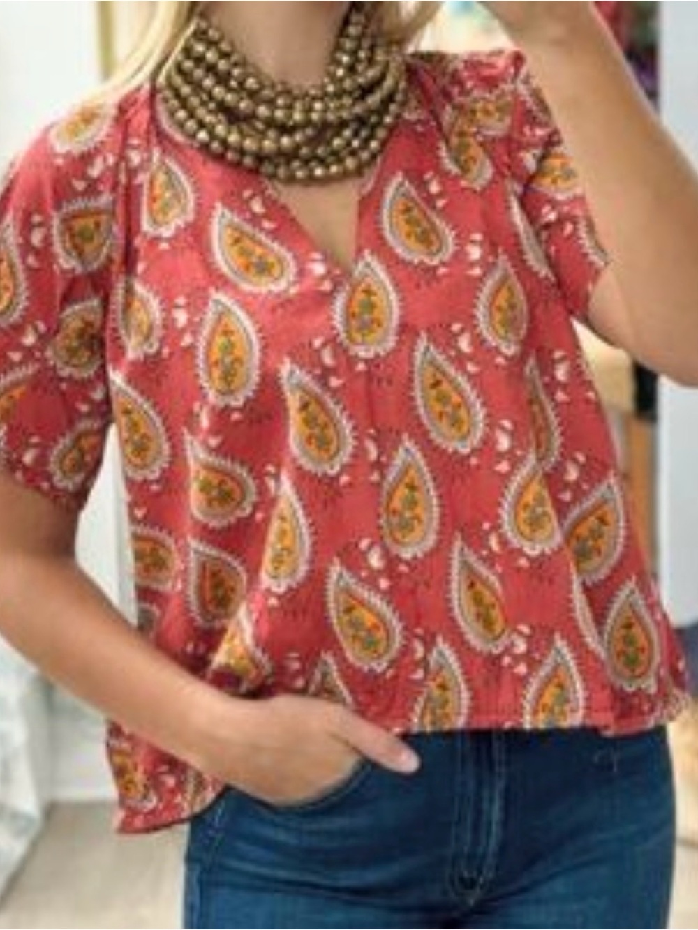 NWT Livro Merritt Top Paisley Drop XS